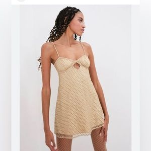 NWT For Love and Lemons Glitter Slip dress